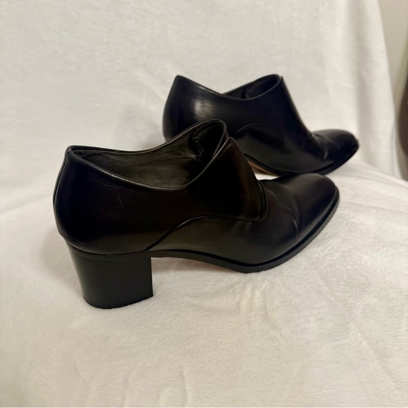 Reed Krakoff Black Leather Laceless Oxfords With Block Heel EUC - Picture 3 of 10